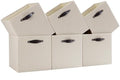 Cube Storage Bins | 11.8"x11.8"x11.8", Beige, 6 Pack by FABINADO