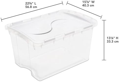Sterilite 6-Pack Stackable Storage Bin with Lid, Clear Plastic Design, 48 Quart - Image 2
