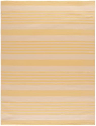 SAFAVIEH Courtyard Collection 8' x 10' Gold/Beige CY6062 Stripe Indoor/-Outdoor Waterproof Easy-Cleaning Patio Backyard Mudroom Area-Rug - Image 3