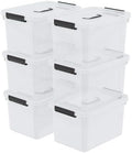 12 Quart Plastic Storage Bins with Lids, Plastic Storage Latch Box with Handle, 6 Packs by Sosody