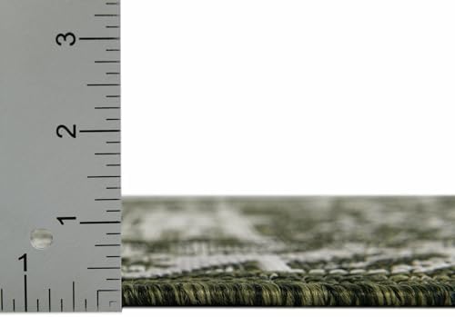 Rugs.com - Outdoor Aztec Rug – 2' x 3' 1 Green Indoor/Outdoor Rug – Washable, Stain-Resistant for Patios, Porches, and Entryways - Image 2