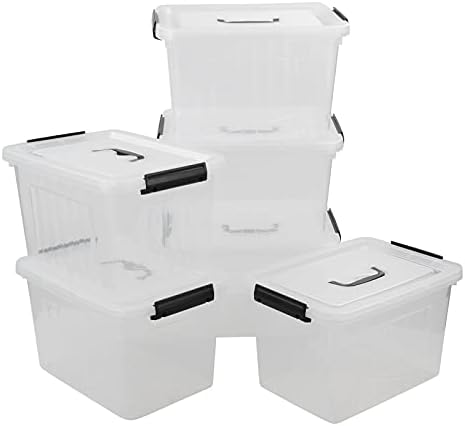Zopnny 12-Quart Latch Storage Boxes, Stackable Bins with Handle, 6-Pack by Zopnny