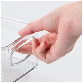mDesign Small Plastic Office Storage Container Bins with Handles for Organization in Filing Cabinet, Closet Shelf, or Desk Drawers, Organizer for Notes, Pens, Pencils, Ligne Collection, 6 Pack - Clear - Image 5