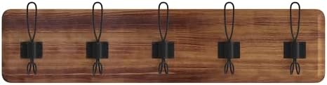 EMMA + OLIVER Brown Rustic Wall Hanging Storage Rack - Image 7