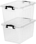 Citylife 22 Quart Clear Plastic Storage Bins with Lids 2-Pack by CITYLIFEHomeOrganization