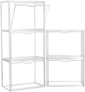ZLLZUU Acrylic Display Case Large Clear Boxes 3 Pack Stackable Storage Bins by ZLLZUU