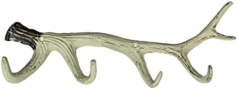 Zeckos Decorative Wall Hooks, 16 Inch Cast Iron Deer Antler Rack by Zeckos