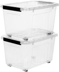 Citylife 54 Quart Large Clear Plastic Storage Bins with Lids 4-Pack by CITYLIFEHomeOrganization
