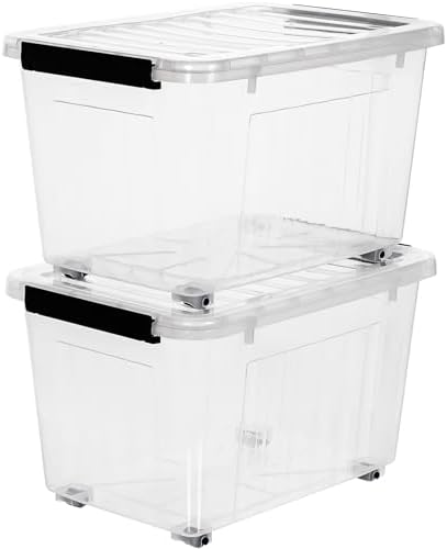 Citylife 54 Quart Large Clear Plastic Storage Bins with Lids 4-Pack by CITYLIFEHomeOrganization
