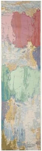 Liora Manne Marina Indoor/Outdoor Power Loomed Synthetic Blend Low Profile Area Rug - Contemporary Graphic Casual Colorful (Watercolor Pastel) (1'11" x 7'6") - Image 3