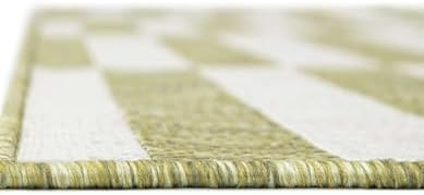 Unique Loom Outdoor Striped Collection Area Rug - Striped (10' x 14' Rectangle Green/Ivory) - Image 5