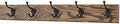 PegandRail Oak Coat Rack with Oil Rubbed Bronze Hat & Coat Style Hooks (Walnut, 25.5" x 3.5" with 5 Hooks) by PEG+AND+RAIL