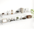Acovy 55 Inch Floating Shelves, 8 Inch Deep Floating Shelves for Wall, Hanging Shelf with Invisible Brackets, Deep Shelves for Bathroom, Bedroom, Living Room, White, Set of 2 by Acovy