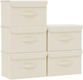 Cloth Storage Baskets with Handles,Beige 15x9.8x9.8in,5 Pack by Unknown