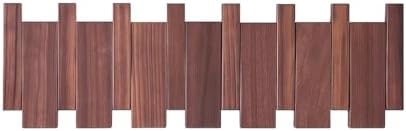 Piano Key Coat Rack Wall Mount – 6 Hook Walnut-Toned Wooden Coat Rack by WINQQQQ