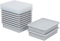 ECR4Kids Letter Size Plastic Tray Organizer with Lids, Small, Storage Bins, Light Grey, 10-Piece by ECR4Kids
