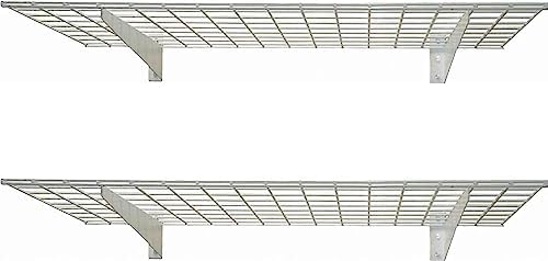 Hyloft 00967 2-Pack Heavy Duty Steel Garage Shelving, 45”x 15” Wall Mounted Shelve,Max Shelf Load 200 Pounds, White Powder Coated by Hyloft