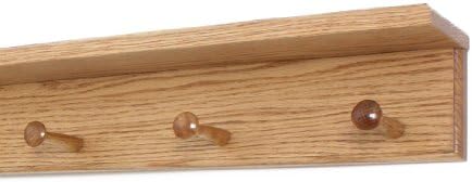 Oak Shaker Peg Rack with 4 inch Shelf (Cherry, 18" with 3 pegs) by PEG+AND+RAIL