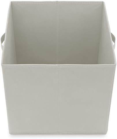 Casafield Set of 12 Collapsible Fabric Cube Storage Bins, Light Gray - 13" Foldable Cloth Baskets for Shelves, Cubby Organizers & More - Image 4