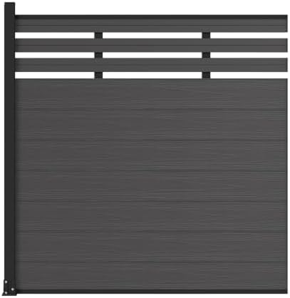 6x6 FT Wood Composite Privacy Fence Panel,Semi-Enclosed Outdoor AC Unit Cover,Trash Can Barrier | Weatherproof, Easy Installation, Durable Composite Fencing (Silver Gray with 1 Post) - Image 2