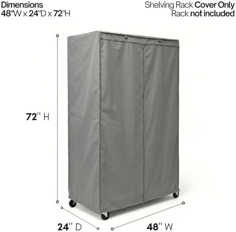 Formosa Covers Premium Wire Shelf Cover - Perfect Fit for Wire Shelving - Versatile Shelf Covers Protects & Organize - Ideal for Outdoor Storage Shelf - Wire Rack Cover - 48Wx24Dx72H Inches - Grey - Image 2