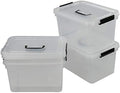 10 L Clear Plastic Storage Box with Latch and Handle, 4-Pack by Nicesh