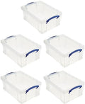 Really Useful Box Stackable 9 Liter Plastic Storage Container, 5 Pack by ReallyUsefulBox