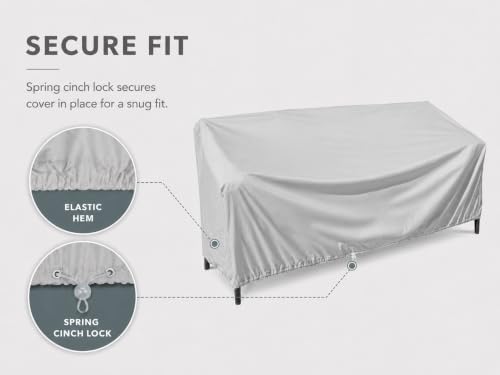 Treasure Garden X-Large Sofa Cover, 300D Polyester Outdoor Deep Seating Patio Sofa Cover, Water Resistant, UPF50+ UV Protection, Elastic Hem, Cinch Lock, Built-In Pouch & Storage Bag - Image 4