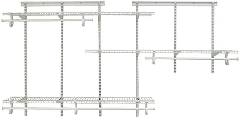 ClosetMaid ShelfTrack Wire Closet Organizer System, Adjustable from 5 to 8 Ft., With Shelves, Clothes Rods, Hardware, Durable Steel, White by Unknown