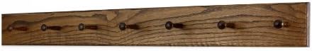 Solid Oak Xtra-Wide Shaker Peg Rack -Made in The USA - Walnut Stain 41 x 4.5 Inches with 7 Pegs by PEG+AND+RAIL