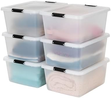 IRIS USA 6-Pack 18 Quart Clip Box with Latching Lid by IRISUSA