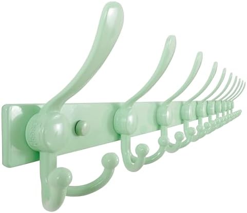 Dseap Coat Rack Wall Mount 37 Inch, Heavy Duty 12-Gauge Base vs Flimsy 1mm, Double-Thick Solid Anti-Snap Hooks, 16” Stud-Mount, Stainless Steel 10-Hook Hanger for Closet Entryway, Green by Dseap