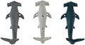 Set of 3 Hammerhead Shark Wall Hooks, 5 Inch Blue Gray White Cast Iron by Zeckos