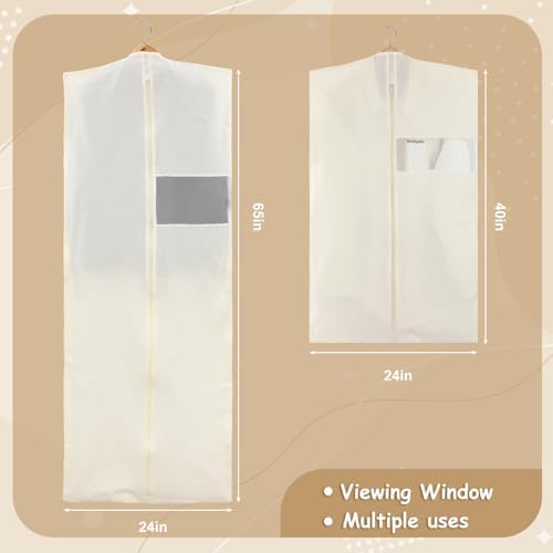 Aliceset 6 Pcs 65 Inches 40 Inches Cotton Garment Bags for Hanging Clothes - Image 2