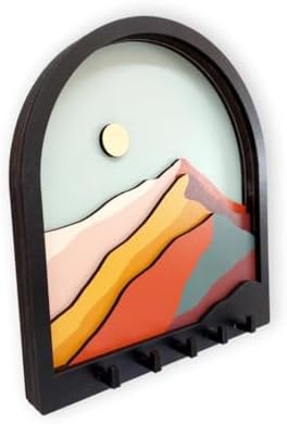 3D Colorful Mountain View Key Holder, 3 Dimensional Mountain Scenery Key Hanger, Layered Mountain Landscape View Key Hook, Three Dimensional Wall Decor, Coat Rack, Entryway Organizer by CajuArtDecoration