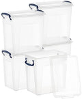 Superio 8.7 Quart Clear Plastic Storage Boxes with Lids, Stackable Organizer Containers, BPA-Free Storage Bins for Home, Office, School & Dorm, 5 Pack by Superio