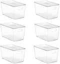 Vtopmart 6 Pack Clear Stackable Storage Bins with Lids and Handles, XLarge by Vtopmart