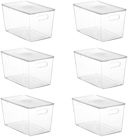 Vtopmart 6 Pack Clear Stackable Storage Bins with Lids and Handles, XLarge by Vtopmart