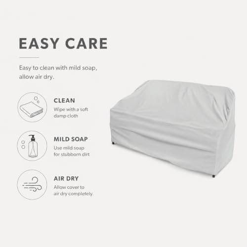 Treasure Garden Sofa Cover, 300D Polyester Outdoor Deep Seating Patio Sofa Cover, Water Resistant, UPF50+ UV Protection, Elastic Hem, Spring Cinch Lock, Built-In Pouch & Storage Bag, Gray - Image 7