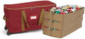 Covermates Keepsakes Rolling Adjustable Ornament Storage Bag – Heavy-Duty Polyester, FlexGrid Trays & Padded Dividers – Protective Holiday Organizer with Wheels, Handles & ID Window, Red by Covermates