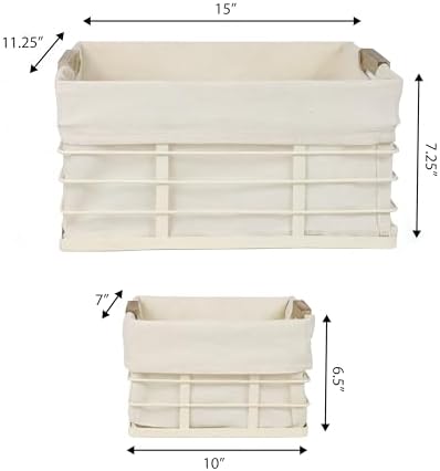 happimess Callan 3-Piece Industrial Wire Nesting Baskets 15", Almond - Image 4