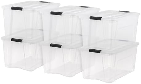 IRIS USA 6-Pack 72 Quart Storage Bins with Lids, Clear by IRISUSA