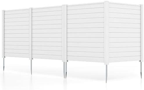 GIANTEX No-Dig Air Conditioner Fence, 4 Panels, 48''W x 48''H, White by Giantex