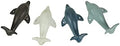 Zeckos 4 Piece Distressed Finish Cast Iron Dolphin Wall Décor Towel/Coat Hook Set Coastal Colors by Zeckos