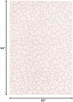 Unique Loom Outdoor Safari Collection Area Rug - Leopard (5' 3" x 7' 10" Rectangle, Pink Ivory/ Ivory) - Image 2