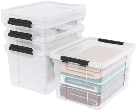 50 Quart Stackable Clear Plastic Storage Box with Wheels, 4-Pack - Image 7