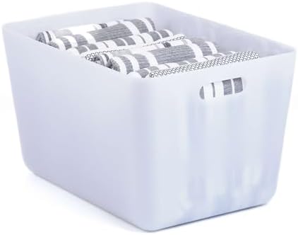 Three by Three Seattle Medium Tall Stackable Recycled Storage Bin, 3-Pack - Image 4