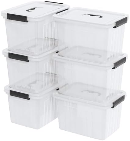 12 Quart Plastic Storage Boxes, Clear Latch Storage Bins, 6-Pack - Image 7