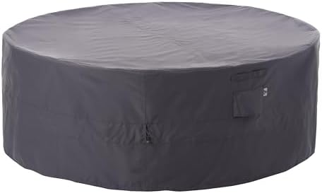 WJ-X3 Ripstop Round Patio Table Cover, 84" D x 31" H, Grey by WJ-X3