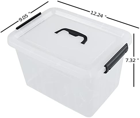 Kekow 6-Pack 10 L Plastic Storage Boxes, Clear Plastic Storage Bins with Lids - Image 2